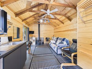 CABIN KITCHEN AND LIVING AREA- click for photo gallery
